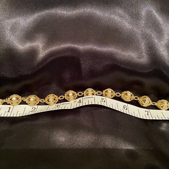 ** HP ** Judith Ripka 14K Yellow Gold-Clad Sterling Silver Truffle Bead Bracelet - Picture 3 of 5